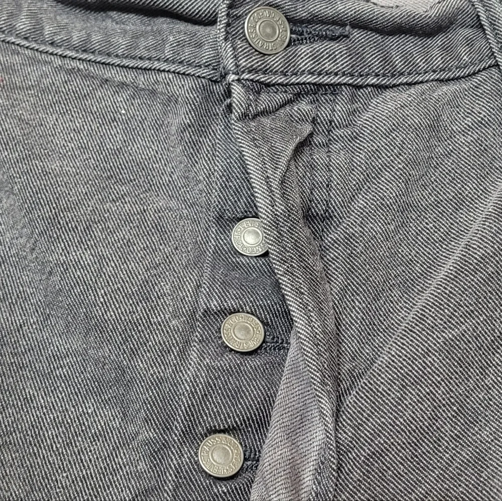 Levi's 501 White Oak Cone Denim Charcoal Gray Button-Fly Straight Leg Jeans